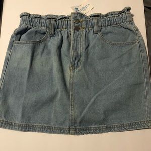 Mermaid at Heart Denim Paper Bag Mini Skirt